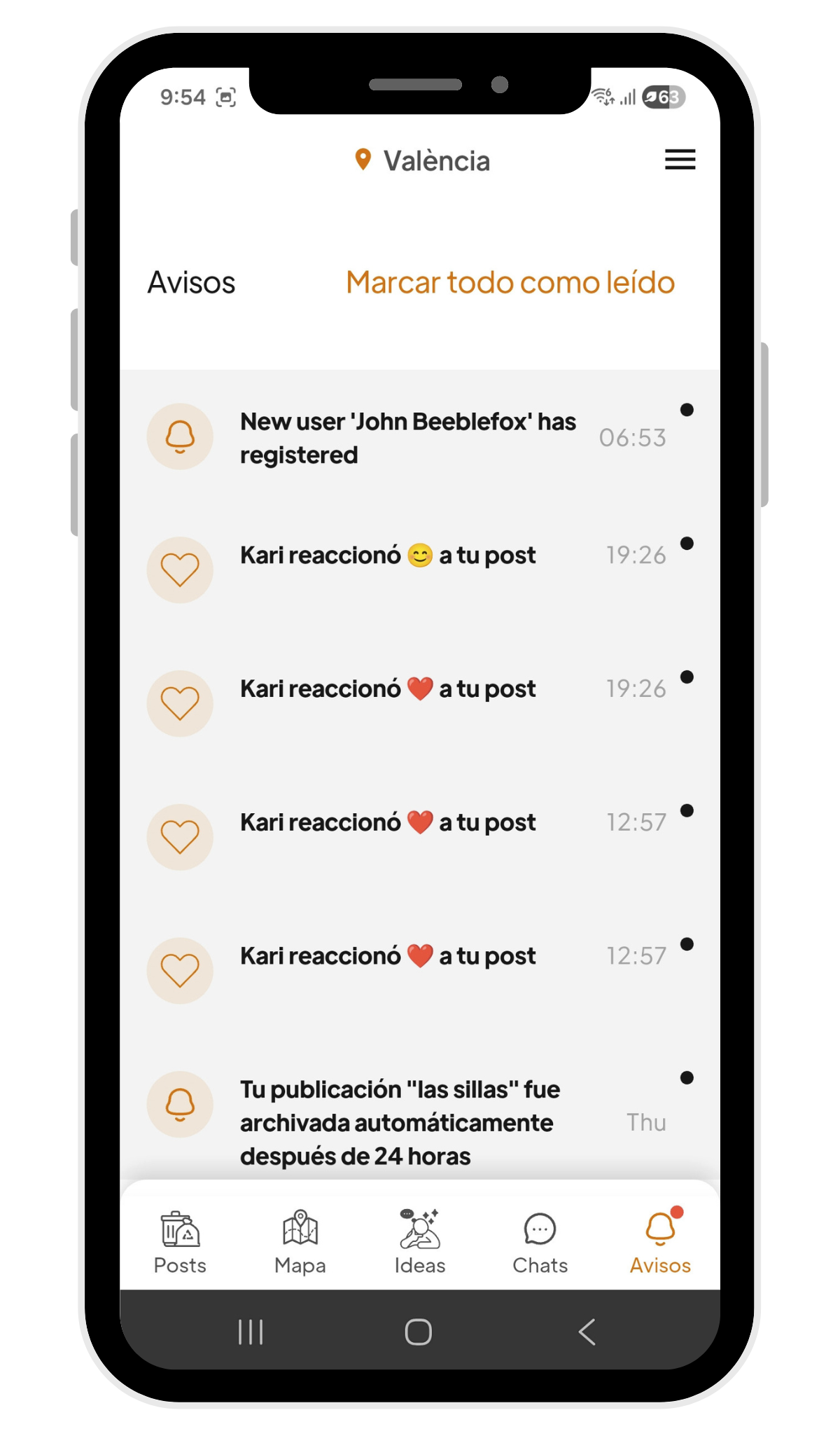 Givore app smart notification system