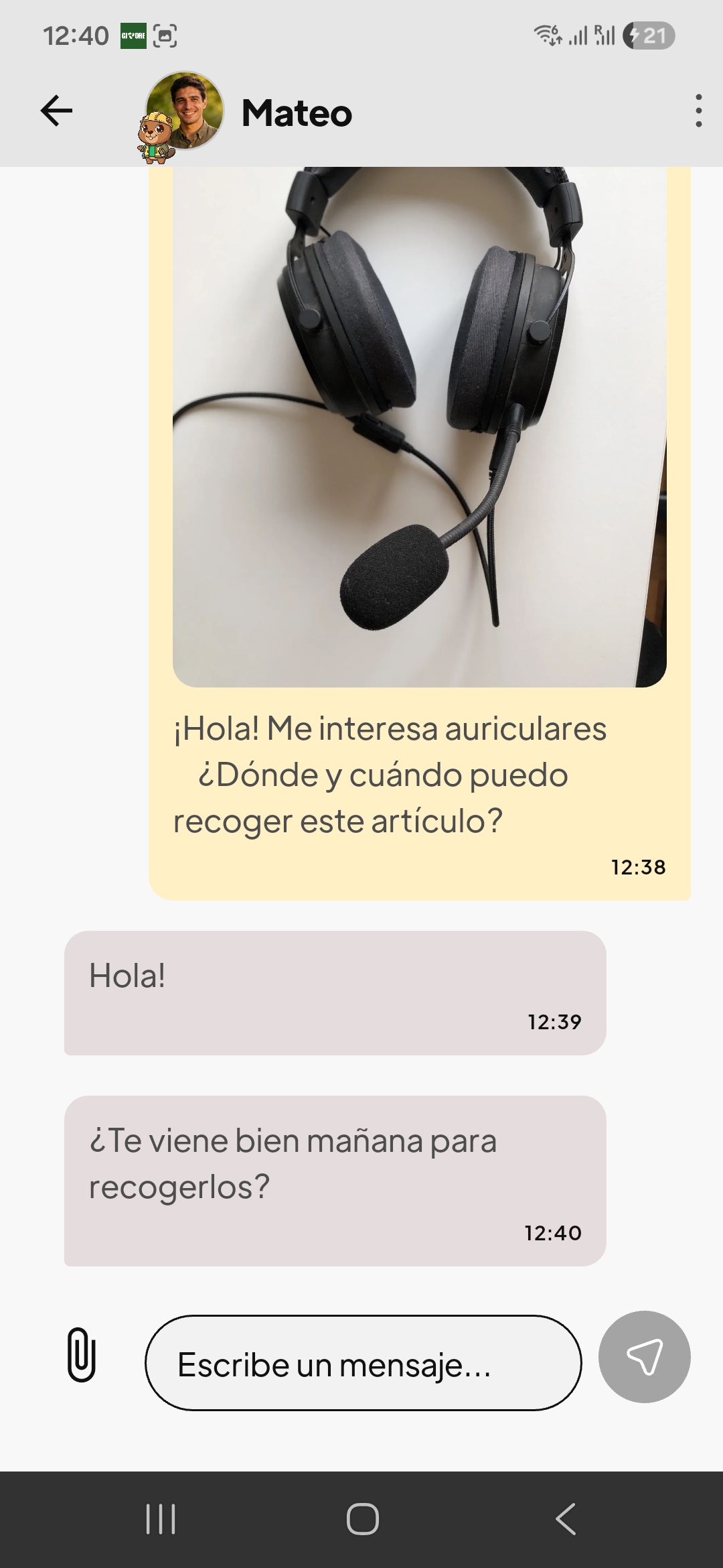Givore app real-time chat for connecting with givers and finders